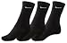 Mens NIKE 3 pair pack black cotton cushioned sport socks
