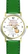 Habit 1 - Those Committed #2 (Spanish Text) - DELUXE TWO-TONE WATCH from THE 7 HABITS - WATCH COLLECTION BY WATCHBUDDY&reg; - Arabic Numbers - Green Leather Strap-Size-Women's Size-Small