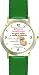 Habit 1 - Those Committed #2 (Spanish Text) - DELUXE TWO-TONE WATCH from THE 7 HABITS - WATCH COLLECTION BY WATCHBUDDY&reg; - Arabic Numbers - Green Leather Strap-Size-Women's Size-Small