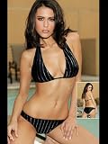 Tuxedo Pin Stripe Hot N Sexy Halter Bikini Top - MEDIUM