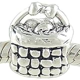 Petite Picnic Basket 925 Sterling Silver Bead fits European Charm Bracelet