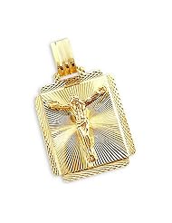 14k Yellow and Rose Gold Jesus Crucifix Pendant Charm