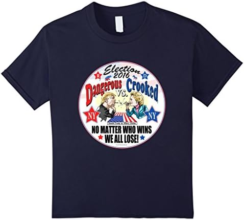 Kids PoliticalCircus Hillary vs Trump Spitball Politics T-Shirt 4 Navy