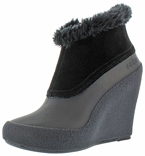 Ccilu Shari Women's Leather Wedge Ankle Booties Boots Black Size 7