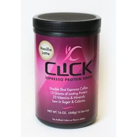 CLICK Espresso Protein Drink Vanilla Latte Flavor, 14-Serving 16 Ounce Canister