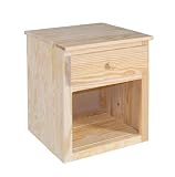 Solid Wood - 1 Drawer Nightstand - Ships Fully Assembled - Super Strong- Chemical Free