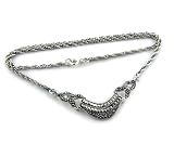 Vintage Style Sterling Silver Marcasite Choker Necklace
