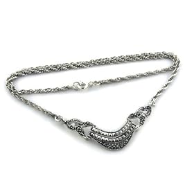 Vintage Style Sterling Silver Marcasite Choker Necklace by Silver Insanity