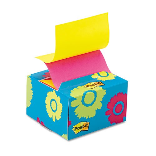 Post-it® Pop-up Notes - Pop-up Notes in a Desk Grip Decorative Box, 3 x 3, Daisy - Sold As 1 Pack - The gripper base will grab the smooth surface of your desk or countertop and cling tight as you pull out a note. On Sale