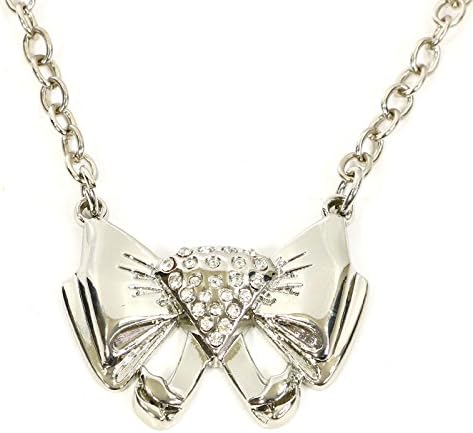 Rock Rebel Jewelry Bling Diamond Bow Pendant Necklace
