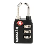 High Security 3-Dial TSA Combination Luggage Lock With SEARCHCHECK Indicator - BLACK