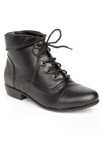 Comfortview Darcy Lace-Up Wide Width Bootie (Black,10 W) On Sale