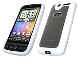 iTALKonline WHITE ELITE Part Gel Crystal/Hybrid Soft Hard Case Cover Protector for HTC Desire