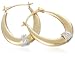 9ct Yellow Gold AMC104492 Ladies 0.01ct Diamond Creole Earrings