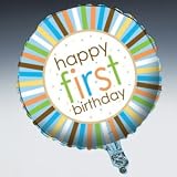 Sweet Safari Blue 1st Birthday 18" Foil Balloon Party Supplies