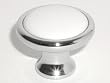 Top Knobs-Somerset Collection M421 Knob in Polished Chrome and White Ceramic
