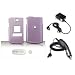 PCMICROSTORE Brand Samsung SCH-U740 U740 Snap-On Solid Lilac Case Cover with Removable Swivel Belt Clip - Bundled with 12v Rapid Premium Car Charger and Home Travel Wall AC Adapter Charger