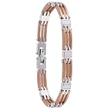 Stainless Steel Women's Two-Tone Link Bracelet