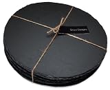 from SNOW DESIGNS Black Slate Round Place Mats