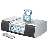 iHome iH9 Alarm Clock Speaker System with Dock for iPod (Silver)