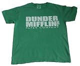 WOMEN'S The Office Dunder Mifflin Paper Co. Adult PIGMENT DYED T-Shirt- White Printing - (Available in Assorted Colors and Sizes)