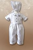 Shantung Christening Outfit with Pintucked Bodice and Bowtie