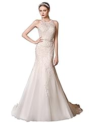 Mermaid Organza/Satin/Tulle Jeweled Wedding Dress 