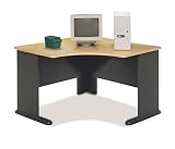 Beech and Slate Gray Corner Desk Series A Beech Collection by Bush Office Furniture - WC14366