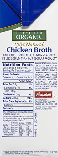 Swanson Organic Chicken Broth Aseptic, 32 oz, 3 pk