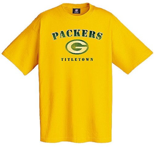 Green Bay Packers Gold "TitleTown" Fanatic Fan Short Sleeve Tee Shirt By VF Imagewear