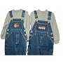 Boy's Sizes 4/5/6/7 Denim Embroidered Bib Pocket Overall 2-PC Sets
