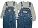 Boy's Sizes 4/5/6/7 Denim Embroidered Bib Pocket Overall 2-PC Sets