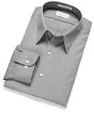  : Van Heusen Men's Long Sleeve Wrinkle Free Poplin Solid Shirt, Greystone, 14.5 32/33