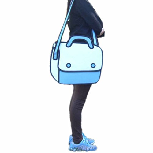 Leshery 3d Jump Style 2d Drawing From Cartoon Paper Bag Comic 3d Backpack (blue)