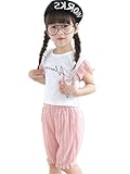 【TPGROWIN】 子供服 ガールズ ベビー ブラウス ガウチョ パンツ セット シフォン キッズ 女の子 女児 入園式 入学式 お出かけ 洋服 全3色 (100, ピンク)