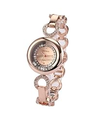 Rose Gold Watches For Women Classic Crystal Bracelet Stainless Steel Quartz Watch Fashionable, very charming for all occasions