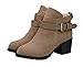 King Ma Womens Comfort Warm Belt Buckle Suede Short Boots