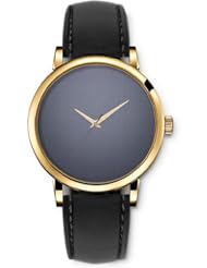 SPRAWL Aanalog Fashion Series Gold Ladies Watches of Genuine Black Leather Strap,Unique Wrist Watch for Women Girls Designed with Texture of a grayish blue fabric