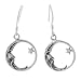 Sterling Silver Crescent Moon & Star Earrings