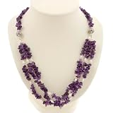 EXP Handmade Pearl, Amethyst & Silver Necklace