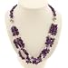 EXP Handmade Pearl, Amethyst & Silver Necklace