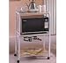 Kitchen & Housewares : White Microwave Cart With Two Shelves & Wheels