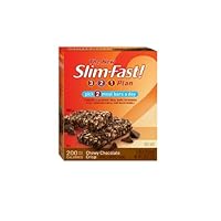 SlimFast 200 Calorie, Chewy Chocolate Crisp, Meal Bar 5-1.65-Ounce Bars Box  (Pack of 8)