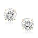 14k Yellow Gold 3-carat White Cubic Zirconia Round Stud Earrings
