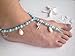 Blue Barefoot Sandals Beach Wedding Beaded Anklet with Starfish and Real Seashells - Set of 2