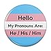 My Pronouns Are He His Him Gender Identity Pinback Button Pin Badge - 1