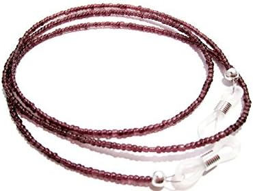 Dark Plum Purple Eyeglass Holder - Purple Beaded Eyeglass Chain