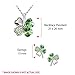 BodyJ4You Four Leaf Clovers Set Green Heart Crystal Pendant Necklace Stud Earrings