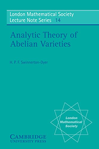 Analytic Theory of Abelian Varieties (London Mathematical Society Lecture Note Series)
