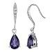 2.50 CT Amethyst and Diamond Dangle Earrings In Sterling Silver